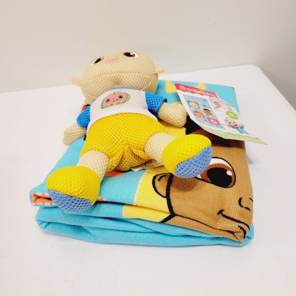 Cocomelon 2 pc Towel and Scrubby Mesh Plush Doll Toy Bath Set - Picture 5 of 5
